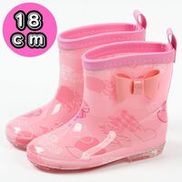 レインブーツ　リボン　18cm 子ども　長靴　キッズ かわいい　 雨靴　幼稚園　保育園　女の子　雨具　人気　レインシューズ　ピンク