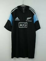 B505/Adidas/アディダス/ラグビーニュージーランド代表/オールブラックス/半袖ラガーシャツ/トップス/ブラック系/メンズ/Mサイズ