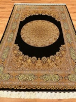 ペルシャ絨毯・最高級ハンド&マシン織り・ 世界最高密度150万ノット ・豪奢なクムデザイン 220cm×150cm lvx5