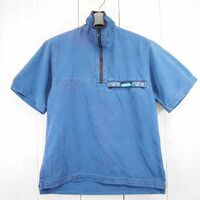 USA製 カブー KAVU ハーフジップ半袖プルオーバージャケット*ダック地半袖Tシャツ(XS)ブルー
