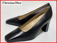 即決 Christian Dior クリスチャンディオール 36≒23cm パンプス 黒 レザー レディース D1