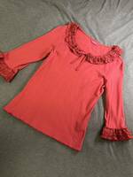 【3,900円スタート】NO279☆ピンクハウス 襟とお袖が可愛いカットソー　赤