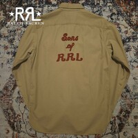 【秀逸】 RRL Embroidery Work Shirts 【S】 エンブロイダリー ワーク シャツ 後染め 刺繍 ガーメントダイ 黄金期 Ralph Lauren