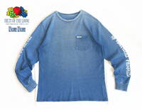 BLUEBLUE（ブルーブルー） × FRUIT OF THE LOOM（フルーツオブザルーム） 藍染め＆ヴィンテージ加工が施されたロングTシャツ　