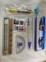 ◆ 京王電鉄 【KEIO】 オリジナルステーショナリー　ペンケース、鉛筆、定規、シャープペンなど７点　◆
