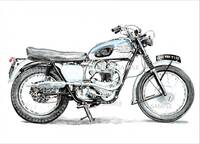 Ａ４プリントです　トライアンフ　ボンネヴィルT120　1961　水彩画　バイクイラスト　　　