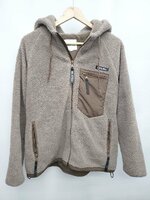 ◇ MILKFED ミルクフェド ジップアップ ボア ロゴ刺繍 長袖 ジャケット サイズS ブラウン系 メンズ P