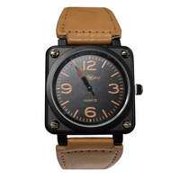 腕時計 Bel Ai OSD15S 角型コーティング クォーツ ブラック×キャメル