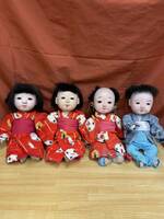 古い 時代物 アンティーク 市松人形 まとめて 4体 日本人形 女の子 男の子 