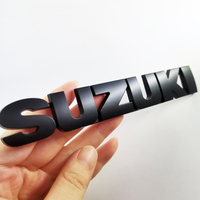 【送料込】SUZUKI(スズキ) 3Dエンブレム(両面テープ付) マットブラック 縦2.5cm×横15.2cm プラスチック製