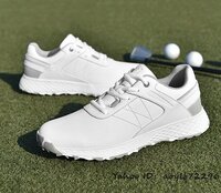新品 ゴルフシューズ メンズ スニーカー 運動靴 スポーツシューズ スパイクレス 耐久性 幅広 4E フィット感 超軽量 快適 ホワイト 26.5cm