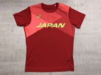 asics アシックス JAPAN 男子バレーボール日本代表 RYUJIN NIPPON 龍神 半袖ゲームシャツ メンズ ポリエステル100% M 赤