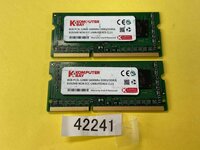 K KOMPUTER PC3L-12800S 8GB 2枚組 1セット 16GB DDR3 ノートパソコン用メモリ 204ピン ECC無し DDR3L-1600 8GB 2枚で 16GB DD