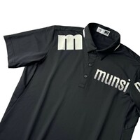 2022年モデル Munsingwear マンシングウェア / ドライ ストレッチ 半袖 ポロシャツ トップス / メンズ L サイズ 黒 吸汗速乾 ゴルフウェア