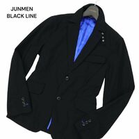 JUNMEN BLACK LINE GINZA ジュンメン 通年 背抜き 2B テーラード ジャケット Sz.M　メンズ 黒　C4T02896_3#O