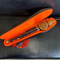 ひょうたん楽器　竹フルート　ケース付　演奏可能品　民族楽器　現状品