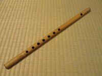 逸品　在銘　『 朗童 』　篠笛　七孔　菅頭　焼印　『 七 』　二印銘　木管楽器　和楽器　横笛　竹笛