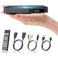 ★ブラック★ ミニDVDプレーヤー 1080Pサポート DVD/CD再生専用モデル USB給電 リージョンフリー CPRM対応 HDMI出力 録画の再生