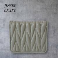 高級 ラムレザー 財布■柔らかい羊革製 コンパクト ウォレット■ライトグレー