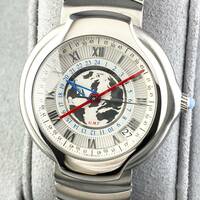 【1円箱付】Dunhill ダンヒル 腕時計 メンズ AT 自動巻 ミレニアム GMT 世界1884本限定 BB8023 ホワイト文字盤 裏スケ 可動品