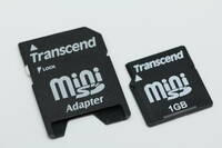 1GB miniSDカード Transcend ●アダプター付●