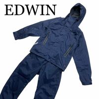 EDWIN エドウイン レインジャケット セットアップ M ブルー系 ジャケット パンツ レインウェア 上下セット 
