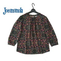 ■美品 Jocomomola de sybilla ホコモモラ 洗える 花柄 シフォン ブラウス サイズ42 日本製