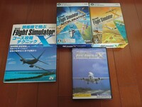 マイクロソフト　フライトシミュレーターX、フライトシミュレーターX栄光の翼、B777機体データ、攻略本 4点セット DVD-ROM (中古)