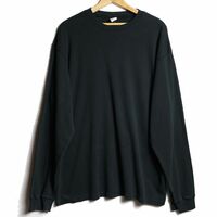 00's ギャップ GAP ロングスリーブ コットン Tシャツ (XL) 黒 ブラック 無地 ロンT クルーネック 00年代 旧タグ オールド Y2K 2002年製