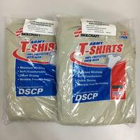米軍放出品 未使用 DSCP アーミーTシャツ 3枚入り ２セット ラージサイズ Lサイズ デザートサンド SKILCRAFT 　管理D