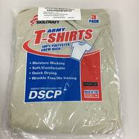 米軍放出品 未使用 DSCP アーミーTシャツ 3枚入 ラージサイズ Lサイズ デザートサンド SKILCRAFT 　管理E
