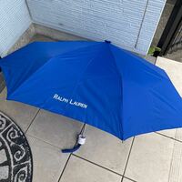 ラルフローレン 折り畳み傘 Ralph Lauren 傘 梅雨 雨傘 日傘 防水加工 ネイビー 青系 ユニセックス レア 