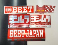 ヨシムラ/BEETステッカー・マーシャル 赤猫エンブレムSET 検/CBX400F CBR400F GS400 GT380 GSX ザリ ゴキ ジェイド Z400FX Z1 Z2 MK2 Z1R X