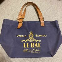 Vintage LE BAC United Bamboo Tote Bag ユナイテッド バンブー カンパニー トートバッグ中古 ネイビー ビンテージ