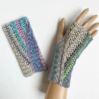 コットン混 手編み 冷房対策 UV ハンドメイド ハンドウォーマー カバー 指なし手袋 