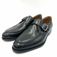 E ■ スペイン製 '高級感溢れる' MEERMIN メルミン MALLORCA 本革 ビジネスシューズ 革靴 モンクストラップ ローファー US6 24cm 紳士靴 