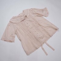 【未着用】ピンクハウス ピンク 綿ローン フリル レース使い 袖刺繍 ブラウス/フリーサイズ/送料無料/F2-133