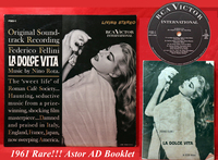 🇮🇹🇺🇸 OST！配給元アスター社の冊子【1960年 US RCA ORG DG】Nino Rota 甘い生活 La Dolce Vita　再生良