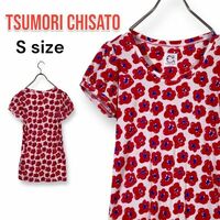 TSUMORI CHISATO ツモリチサト 花柄 総柄 半袖 Tシャツシャツ チュニック 綿レーヨン カットソー トップス かわいい 匿名配送