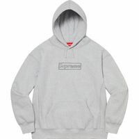 新品 Supreme 21SS KAWS Chalk Logo Hooded Sweatshirt シュプリーム カウズ チョーク ロゴ パーカー Box ボックス Grey グレー 灰 S Small