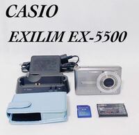【1円スタート 外観美品】CASIO カシオ EXILIM EX-5500 エクシリム Panasonic 128MB 付 シルバー シャッター フラッシュ OK コンデジ