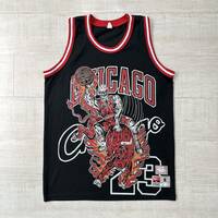 希少 Warren Lotas ウォーレンロッタス × NBA Chicago Bulls シカゴ ブルズ ゲーム シャツ バスケット WL FALLAS CLASSICS USA製 サイズ M