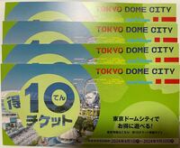 4冊40ポイント 東京ドームシティ「得10（とくてん）チケット」 東京ドームアトラクション スペシャルプライスチケット得10チケット