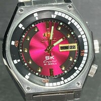 ORIENT オリエント SK Crystal SKクリスタル 自動巻き 腕時計 RN-AA0B02R レッド デイデイト 21石 インナーベゼル アナログ 復刻モデル