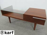 karf カーフ STREAM ストリーム コーヒーテーブル W100 ローテーブル センターテーブル ウォールナット材 ガラス天板 ミッドセンチュリー