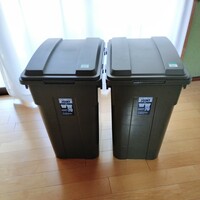 未使用　TONBO 70L ２個　連結カラー分別ペール　ゴミ箱　カーキグリーン