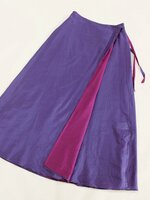 ☆美品☆sybillaシビラ/コットンシルクリバーシブルラップスカート定価2.7万:M/紫系yu493