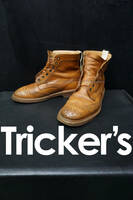 ジャンク Tricker's カントリーブーツ ウイングチップ レザー 靴 トリッカーズ イングランド製 什器 インテリア 撮影小物