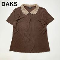 DAKS ダックス チェック シャツ ポロシャツ 40 ロゴ刺繍 レディース B42429-82