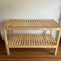 【送料無料】IKEA イケア　モルゲルベンチ　MOLGER 木製 ラック バーチ無垢材